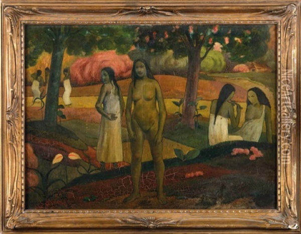 Vahinees Et Esquisse (recto-verso) Oil Painting - Paul Gauguin
