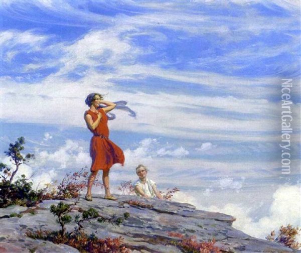 Wind Driven Clouds Oil Painting - Charles Courtney Curran