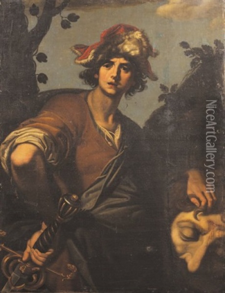 David Tenant La Tete De Goliath Oil Painting - Giovanni Bilivert