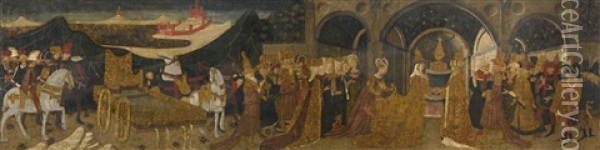 The Meeting Of Solomon And The Queen Of Sheba Oil Painting -  Apollonio di Giovanni di Tommaso