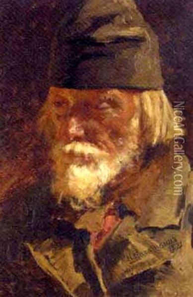 Portrait Of An Old Peasant Oil Painting - Nikolai Alexeievich Kasatkin