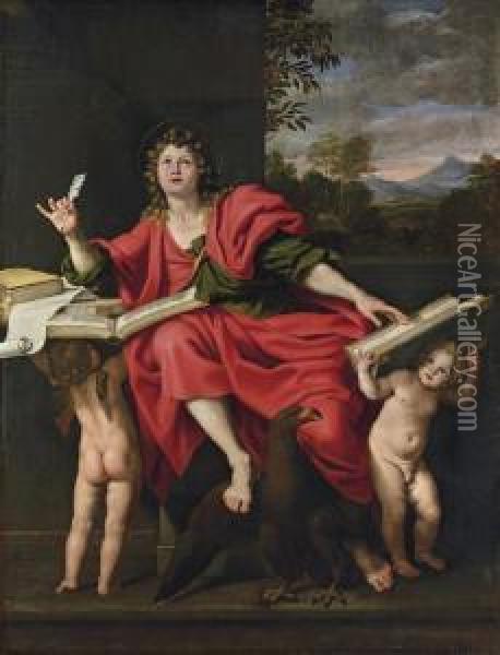 Saint John The Evangelist Oil Painting - Domenico Zampieri (Domenichino)