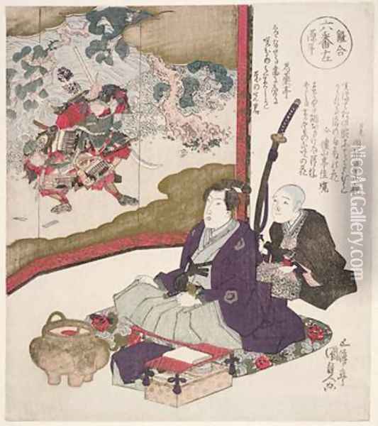 Rokuban hidara Gempei Oil Painting - Utagawa Kunisada