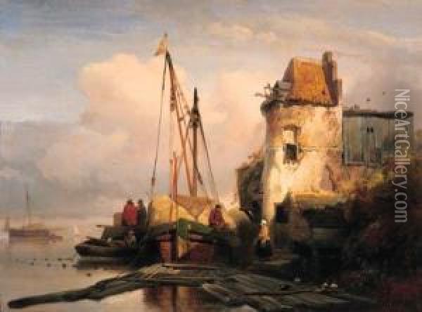 The Hay-barge Oil Painting - Johannes Josephus Destree