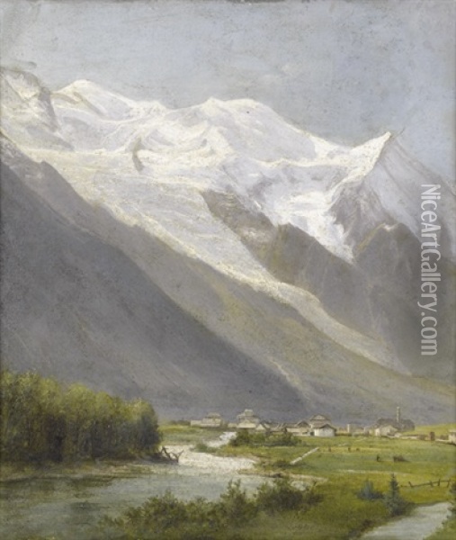 Ansicht Von Chamonix Oil Painting - Gabriel Loppe