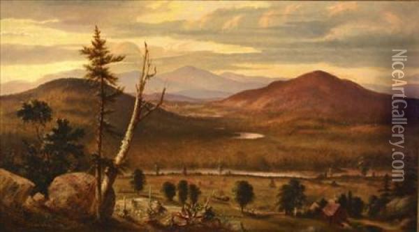 Panoramic Valley View Oil Painting - John Bradley Hudson