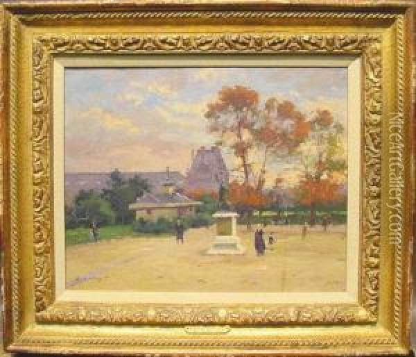 Jardin Des Tuileries Oil Painting - Jules Ernest Renoux