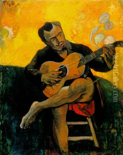Le Joueur De Guitare Oil Painting - Paul Gauguin