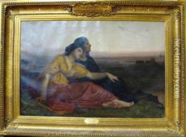Jewish Captives At Babylon Oil Painting - Edward Harrison May