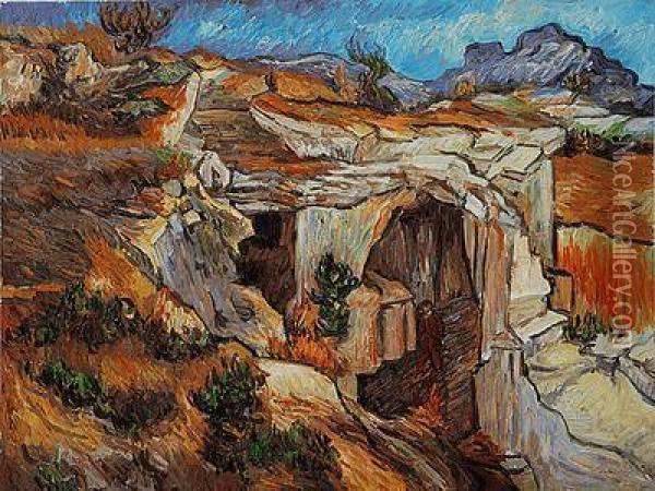 Entrance To A Quarry Near St. Remy Oil Painting - Vincent Van Gogh
