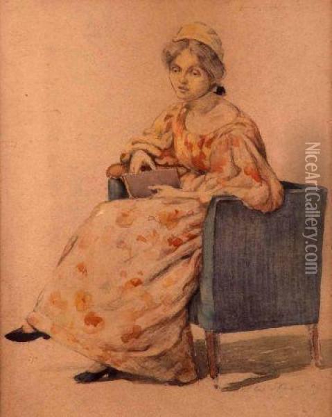 Study Of A Seated Lady Oil Painting - Philip Wilson Steer