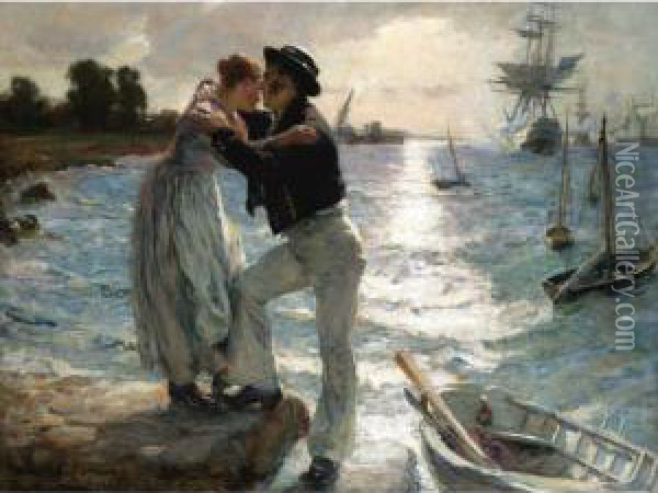 The Anchor's Weighed, Remember Me Oil Painting - William Christian Symons