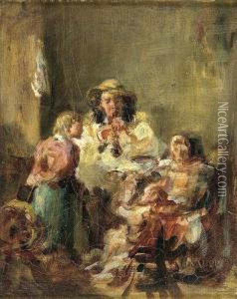 The Flute Players Oil Painting - George-Paul Chalmers