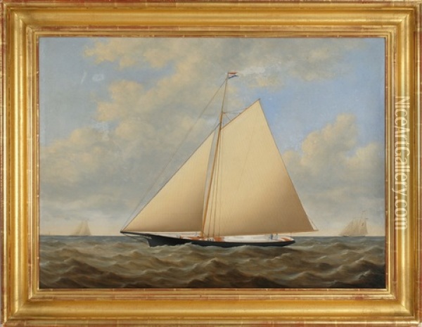 The Ship Yacht Julia Oil Painting - Joseph B. Smith