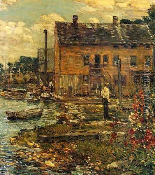 The Fishermen, Cos Cob Oil Painting - Frederick Childe Hassam
