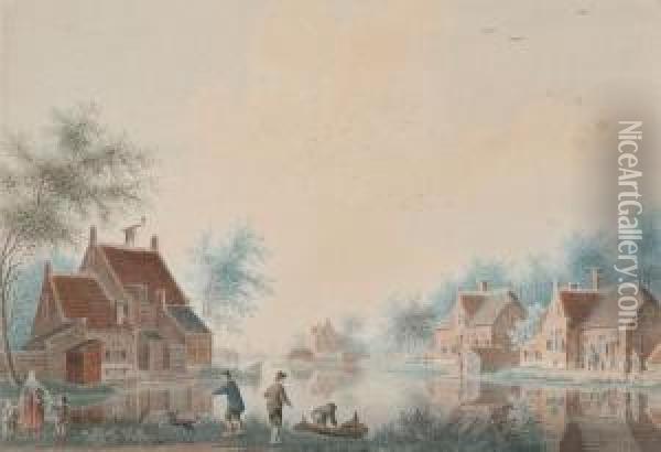 View Of The River De Vecht Oil Painting - Isaac Van Ketweg