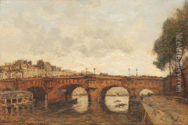 Le Pont Neuf A Paris Oil Painting - Frank Myers Boggs