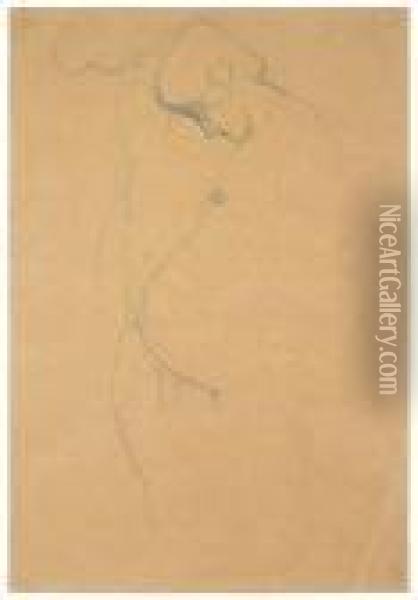 Schwangere Mit Mann Im Umriss Angedeutet Oil Painting - Gustav Klimt