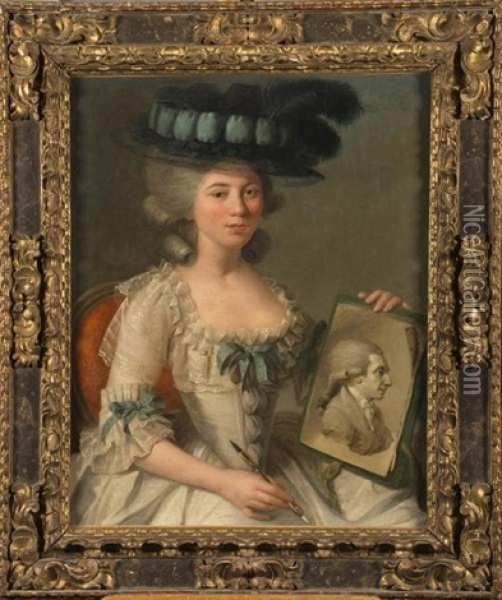 Portrait D'une Femme Peintre Oil Painting - D. Francisco Bayeu y Subias