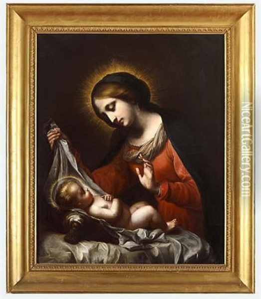 Madonna Of The Veil Oil Painting - Onorio Marinari