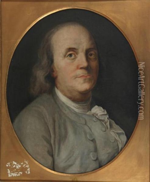 Portrait Of Benjamin Franklin Oil Painting - Joseph Siffrein Duplessis