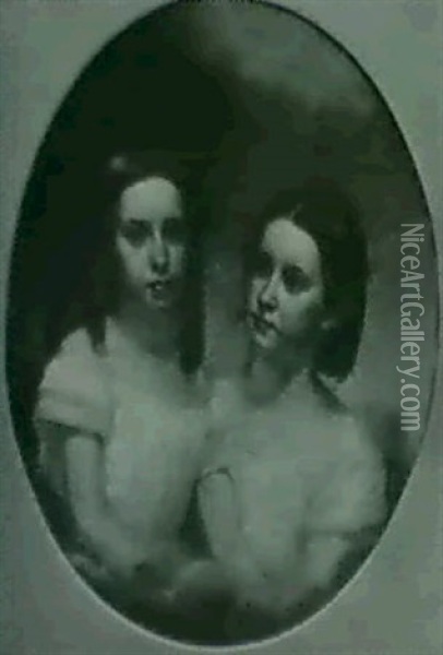 Two Sisters Oil Painting - John F. Francis