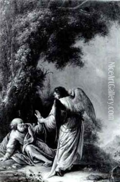 Elijah Visited By The Angel Oil Painting - Willem Bartsius