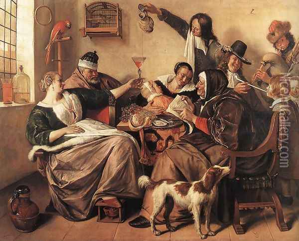 The Artist's Family c. 1663 Oil Painting - Jan Steen