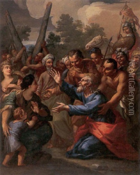 The Martyrdom Of Saint Andrew Oil Painting - Michelangelo Ricciolini
