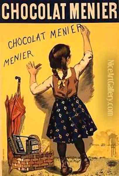 Reproduction of a poster advertising 'Menier' chocolate Oil Painting - Firmin Bouisset