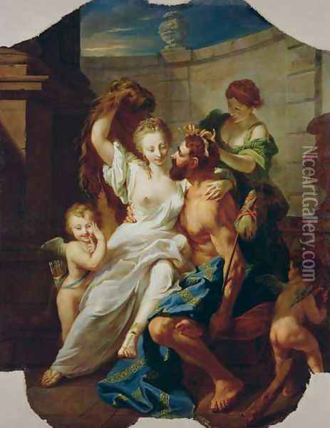 Hercules and Omphale, 1754 Oil Painting - Johann Heinrich The Elder Tischbein