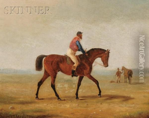 Horse And Jockey Oil Painting - Scott Leighton