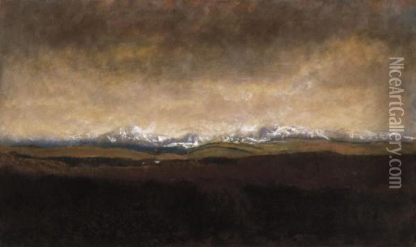 Snowy Peaks Oil Painting - Laszlo Mednyanszky