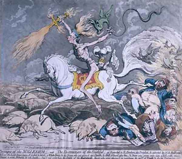 The Death of Admiral Lord Nelson at the Moment of Victory 2 Oil Painting - James Gillray