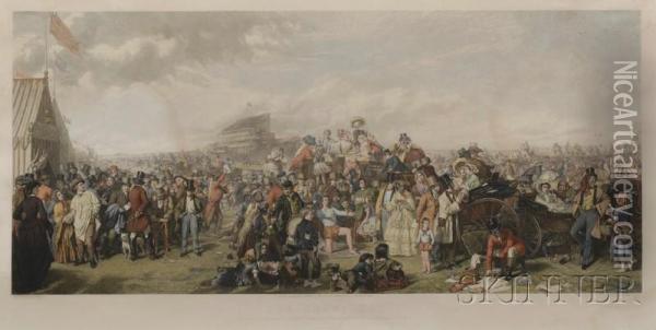The Derby Day Oil Painting - Auguste I Blanchard