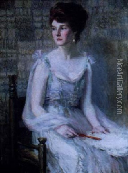 Portrait Of A Beautiful Young Woman (mrs. Adolphe Wenzell?) Oil Painting - Clara Taggart Mcchesney