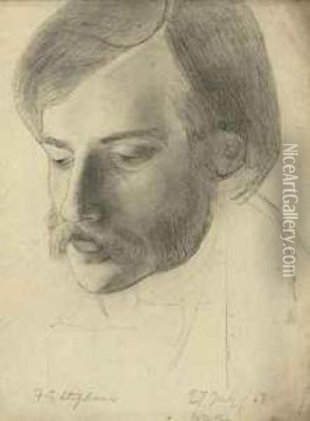 Portrait Of Frederick George Stephens Oil Painting - William Michael Rossetti