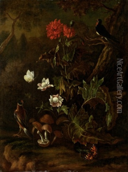 Buntes Waldbodenstillleben Oil Painting - Abraham Jansz. Begeyn