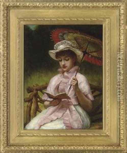 A Good Book Oil Painting - William Morris