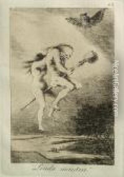 Ensayos; Linda Maestra (pls. 60 & 68), From Los Caprichios (h. 95; 103), 1799 Oil Painting - Francisco De Goya y Lucientes