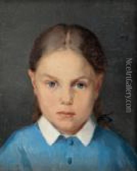 Girl With Braids Oil Painting - Helene Schjerfbeck