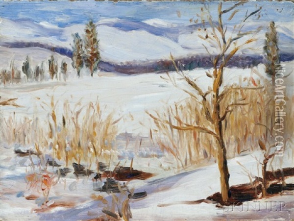 Winter Thaw Oil Painting - Grant Wood