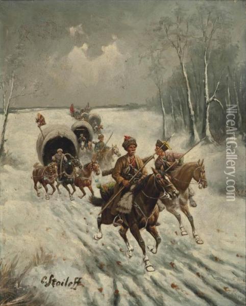 The Siberian Gold Convoy Oil Painting - Adolf Baumgartner