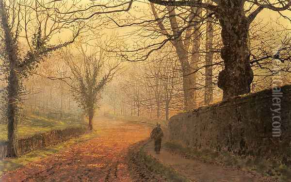 November Afternoon, Stapleton Park Oil Painting - John Atkinson Grimshaw