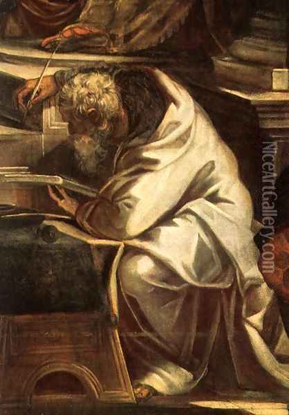 Christ before Pilate (detail) Oil Painting - Jacopo Tintoretto (Robusti)