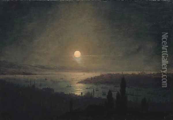 View of Constantinople at night Oil Painting - Ivan Konstantinovich Aivazovsky
