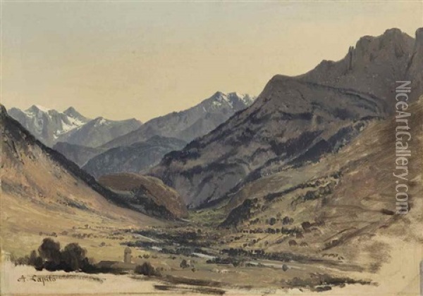 Vue Des Alpes Oil Painting - Louis Auguste Lapito