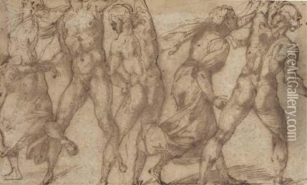 Cinq Figures, Pour Un Massacre Des Innocents Oil Painting - Bartolomeo Passarotti