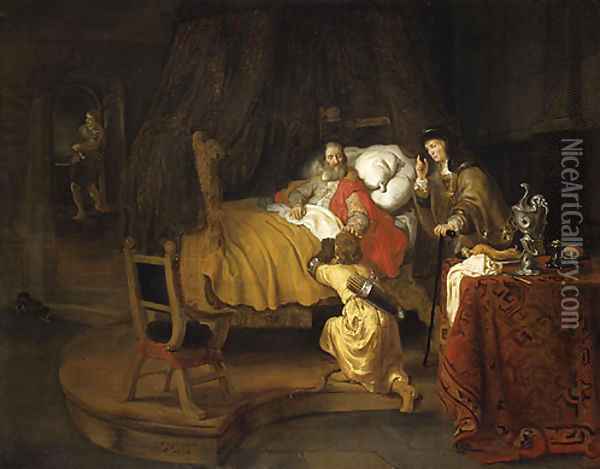 Isaac Blessing Jacob 1642 Oil Painting - Gerbrand Van Den Eeckhout