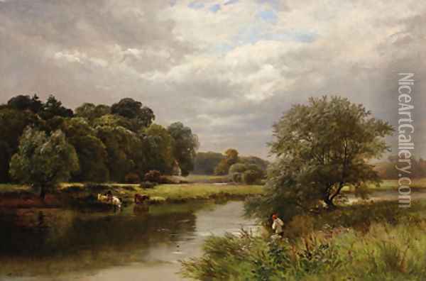 The Trent near Anchor Church Oil Painting - George Turner